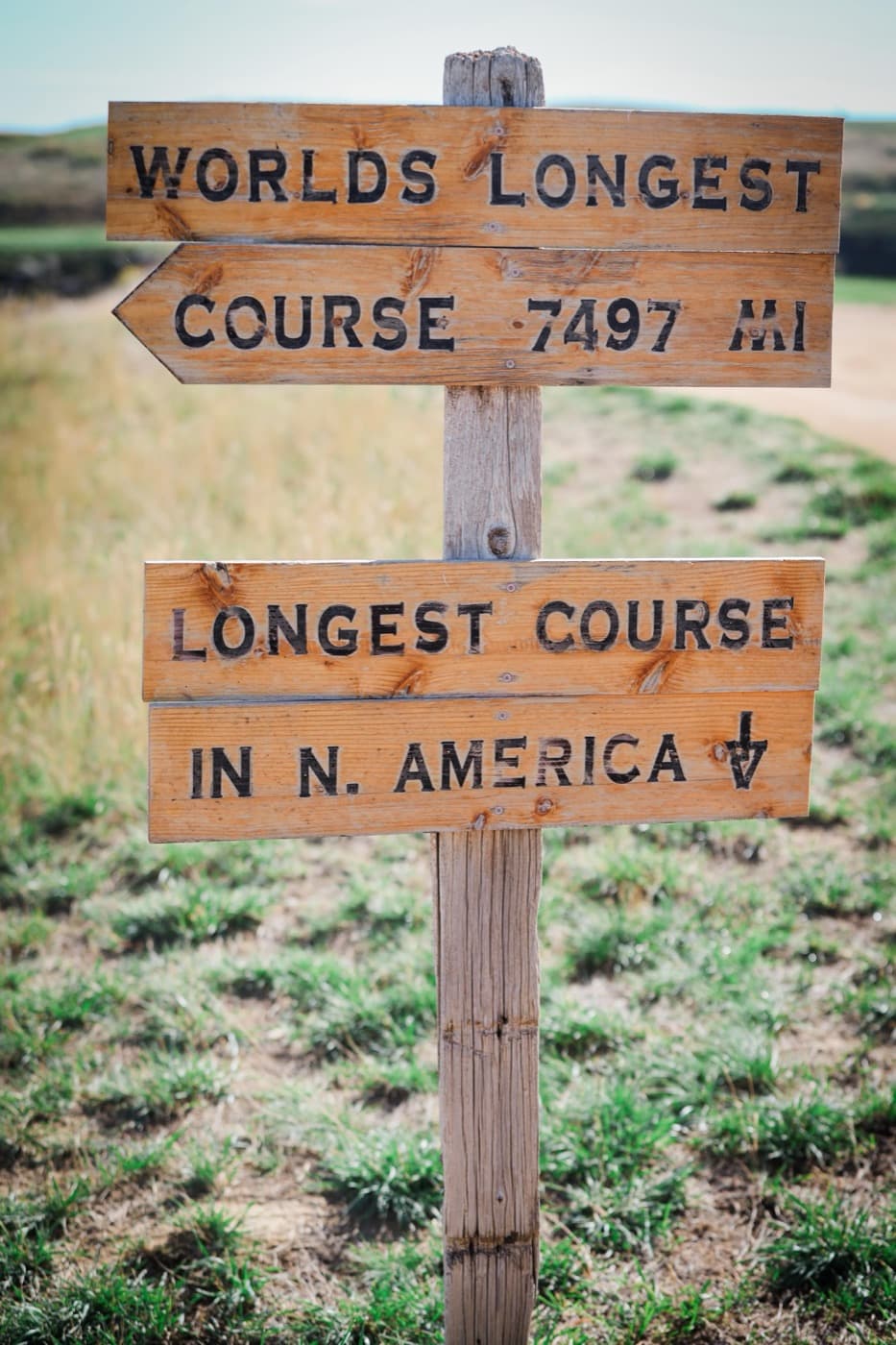 The Worlds Longest Course sign at RainDance National